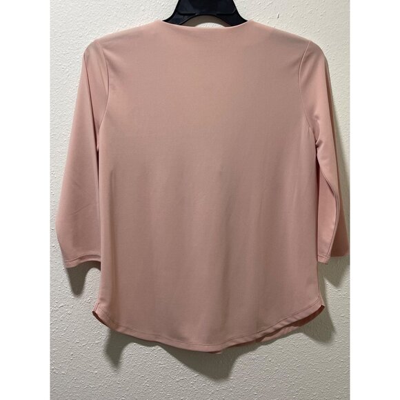 Ann Taylor Factory Blush V Neck Blouse Womens Medium 3/4 Sleeve NWT - Picture 8 of 13